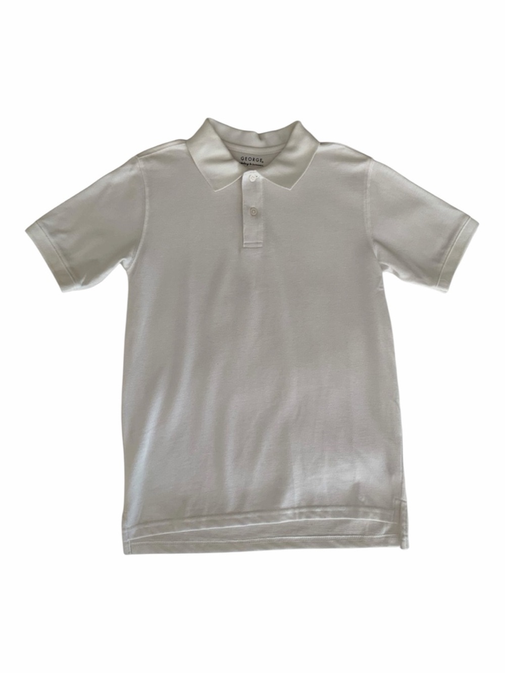 George Polo Shirt Boys Size Large (10-12) White Mesh Short Sleeves